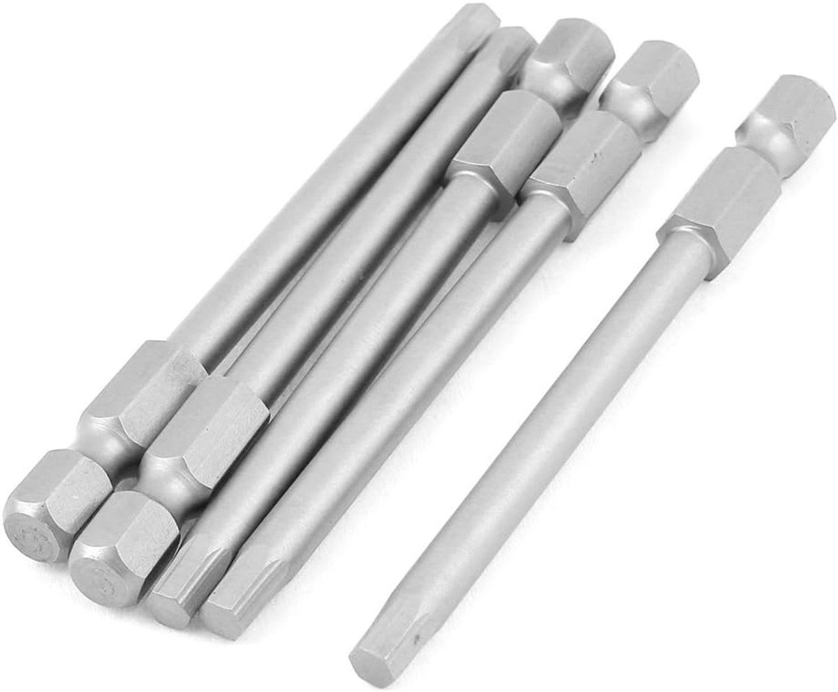 sourcing map 1/4 inch zeskantschacht 4 mm zeshoekige kop magneet schroevendraaier boor 75 mm 5 stuks DE de