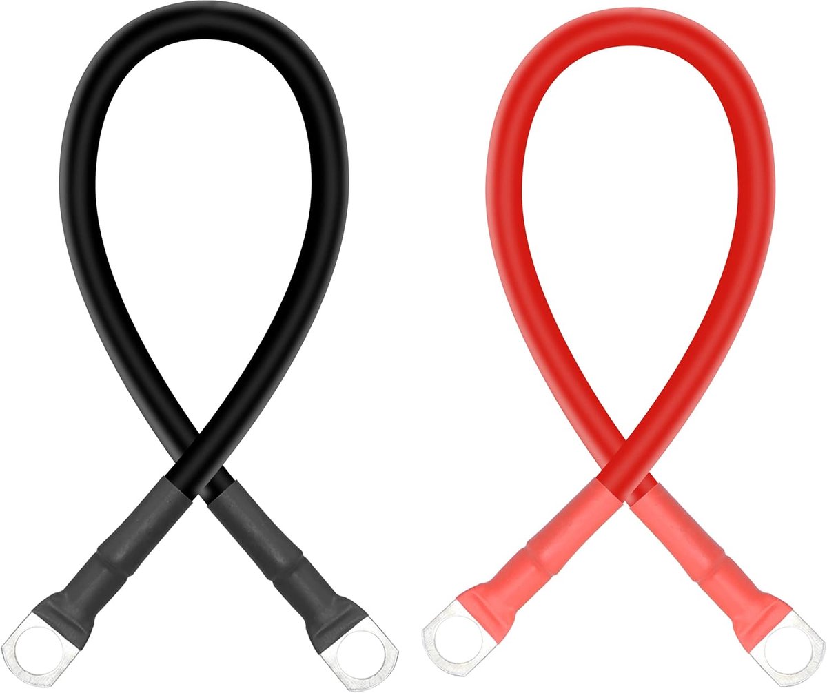 5AWG accuomvormerkabel, 30 cm, 16 mm², 2 stuks, rood en zwart, power-accukabel voor motorfiets, auto, marine, boot, zonne-energie, camper