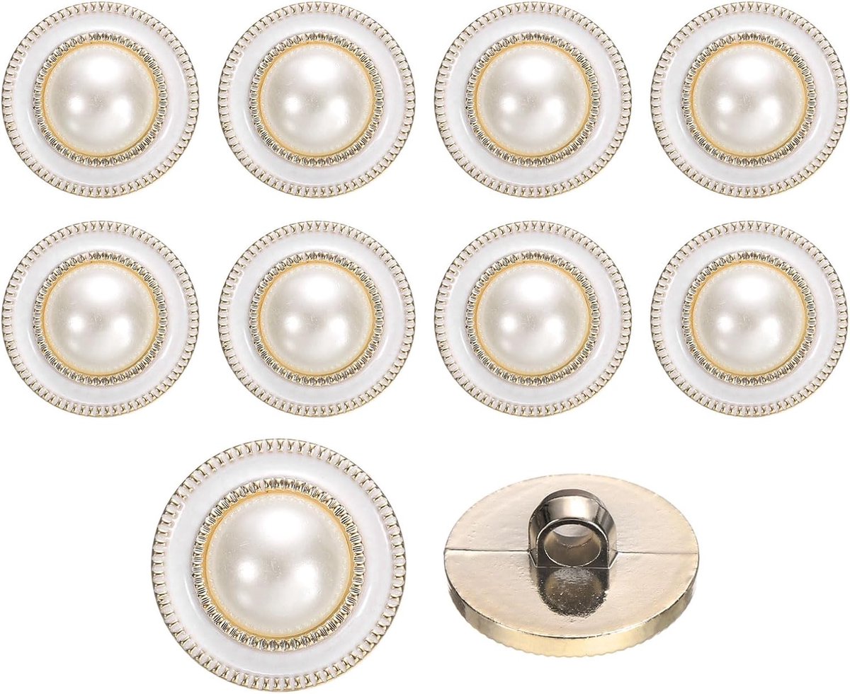 Knopen van kunsthars, vintage, 25 mm, voor kleding, knopen, metaal, kralen, naaiaccessoires voor jas, decoratie, doe-het-zelfprojecten, wit