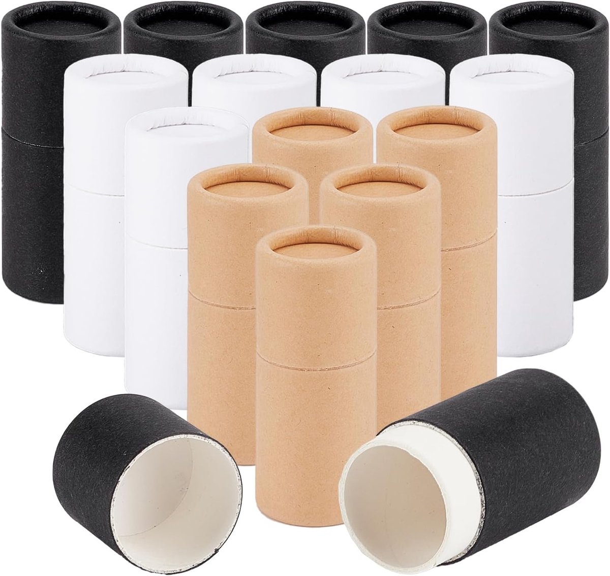 15 stuks 5 g kartonnen lippenbalsem-buizen, lege lippenbalsemhouder, kraftpapier draaibare deodorantcontainers voor doe-het-zelf zelfgemaakte lippenstiften, chapsticks en zelfgemaakte effen
