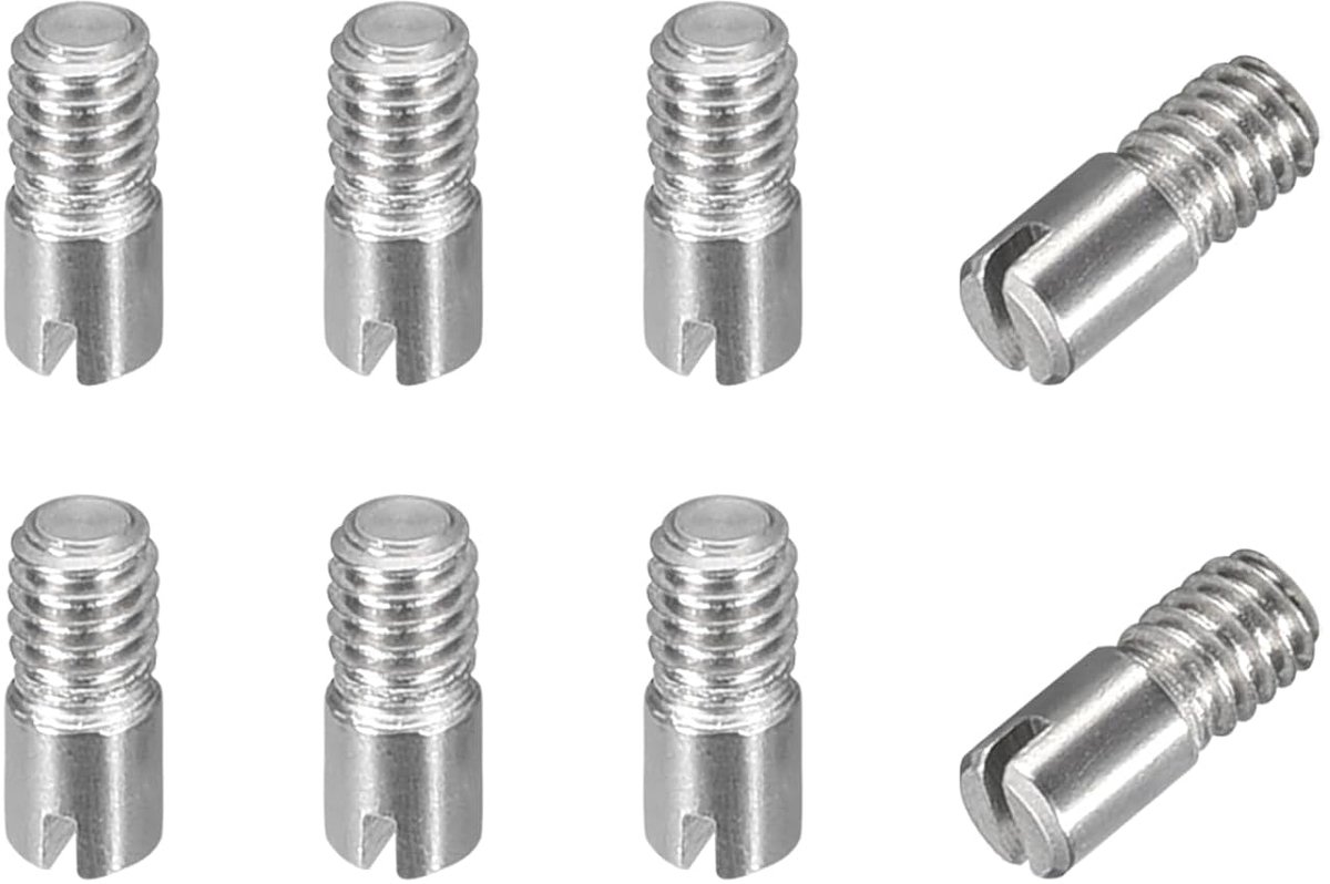 8 stuks M2,5 x 6 mm gespleten mannelijke rechte schroefdraadpennen, spanpen, assortiment cilindrische pen van 304 roestvrij staal, schroefdraadpluggen voor meubels, kasten, vitrines