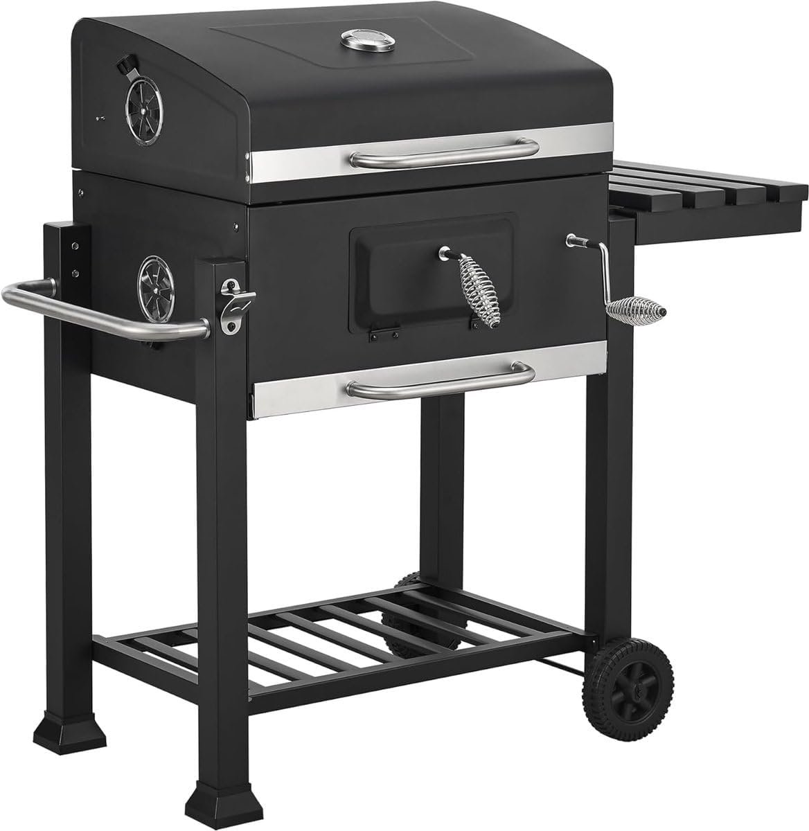 Barbecue Grill - Grijze Staal - Draagbaar met Wielen - Perfect voor Zomerfeest - SnelShoppen