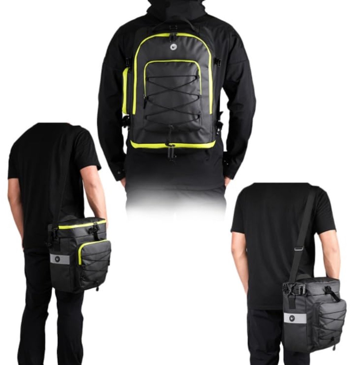 waterdichte tas 3-in-1 - bagagedrager, rugzak en schoudertas - regenbescherming - multifunctioneel gebruik - SnelShoppen