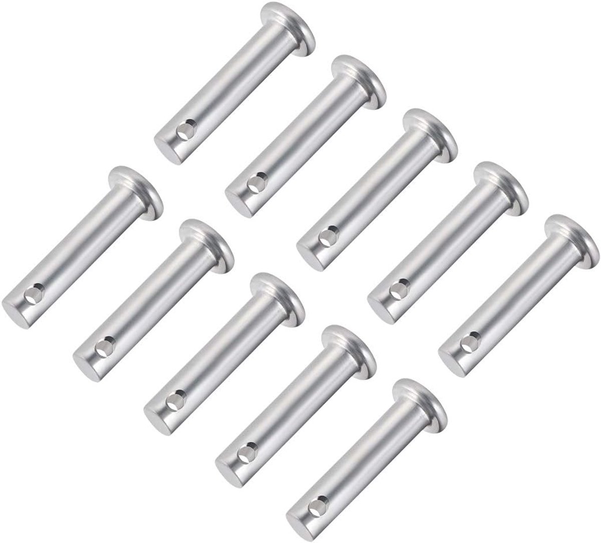 Sourcing map 10 stuks eengat vorkbouten 8 mm x 20 mm platte kop verzinkt staal 6mm x 25mm 10 Pcs