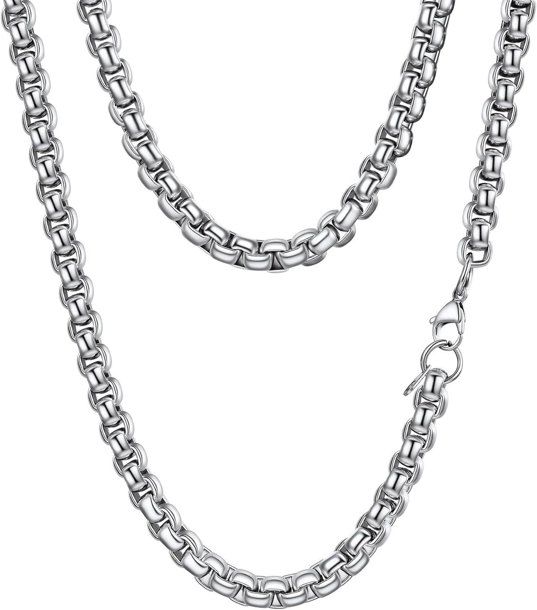 Herenketting Ronde Venetiaanse Maal 3mm in Roestvrij Staal Verguld/Zwart Metaal - Lengte 46/51/55/61/66/71/76/81cm
