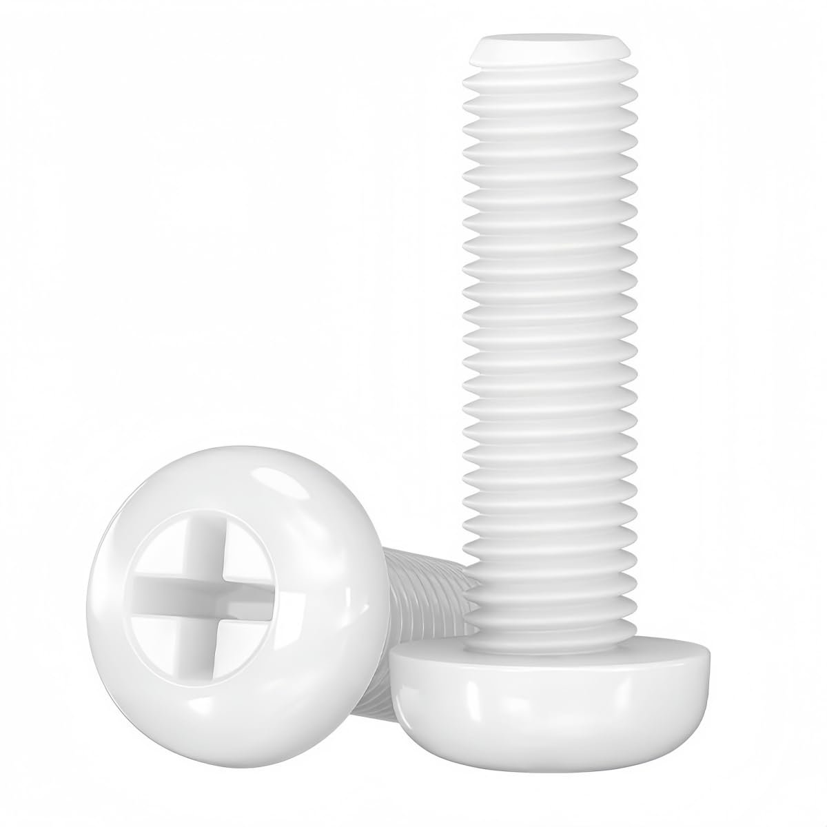 nylon ronde kop kruiskop machineschroeven kunststof schroeven M2,5 x 6 mm (100 stuks)