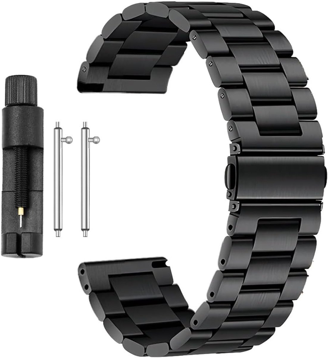 Horlogebandje van metaal, 20 mm, roestvrij staal, met snelsluiting, reservearmband voor dames en heren, 20 mm, 22 mm