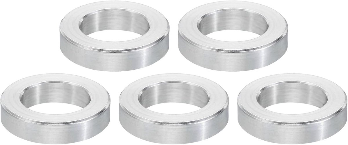 M12 Aluminium Spacers, 5 Stks Metalen Spacer Aluminium 12.5mm ID x 20mm OD x 5mm L Aluminium Spacer Schroef Standoff Ronde voor 1/2 "of M12 Schroefbouten