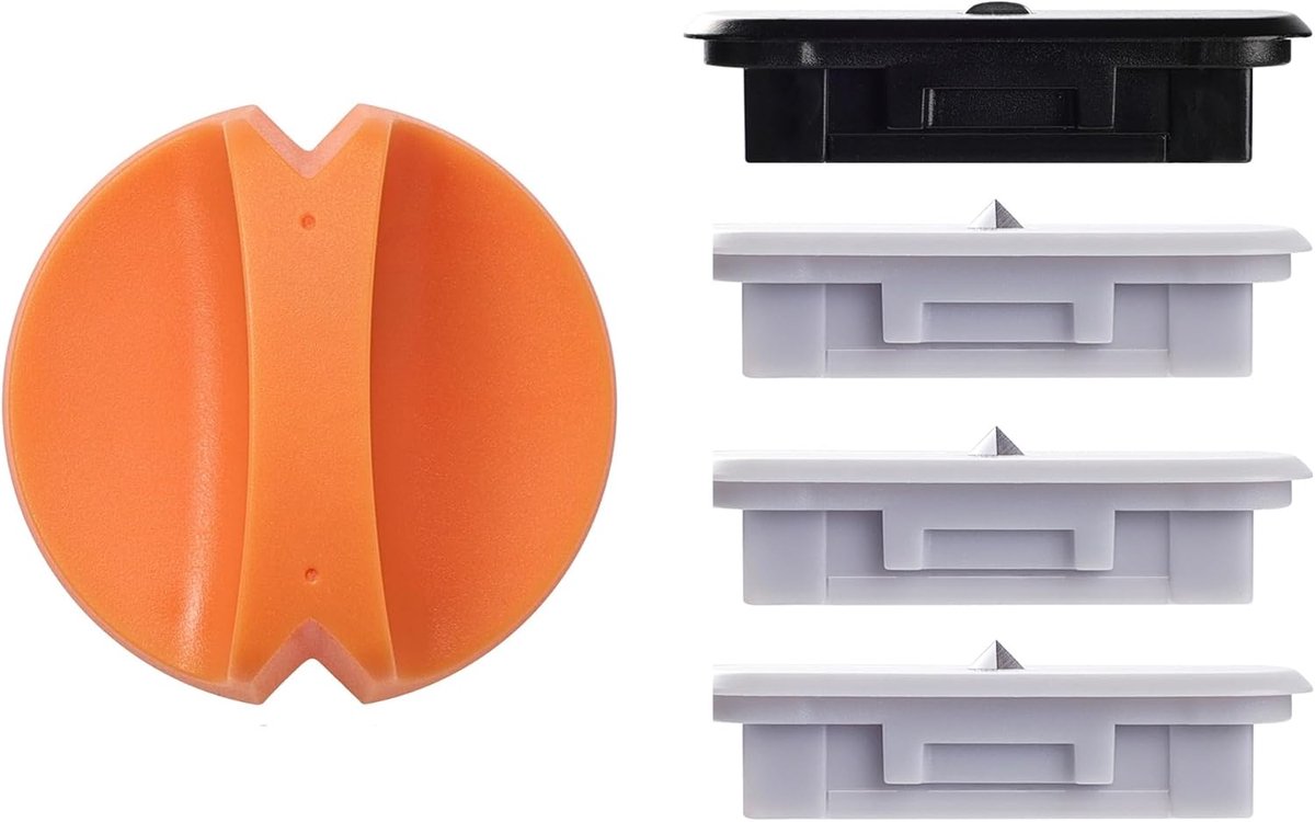 4-pack papiersnijder vervangende messen voor Fiskars papiertrimmer, vervangende messen met alle papiertrimmerserie Fiskars/draagbare & precisietrimmers, 3 snij- en 1 snijmessen, oranje