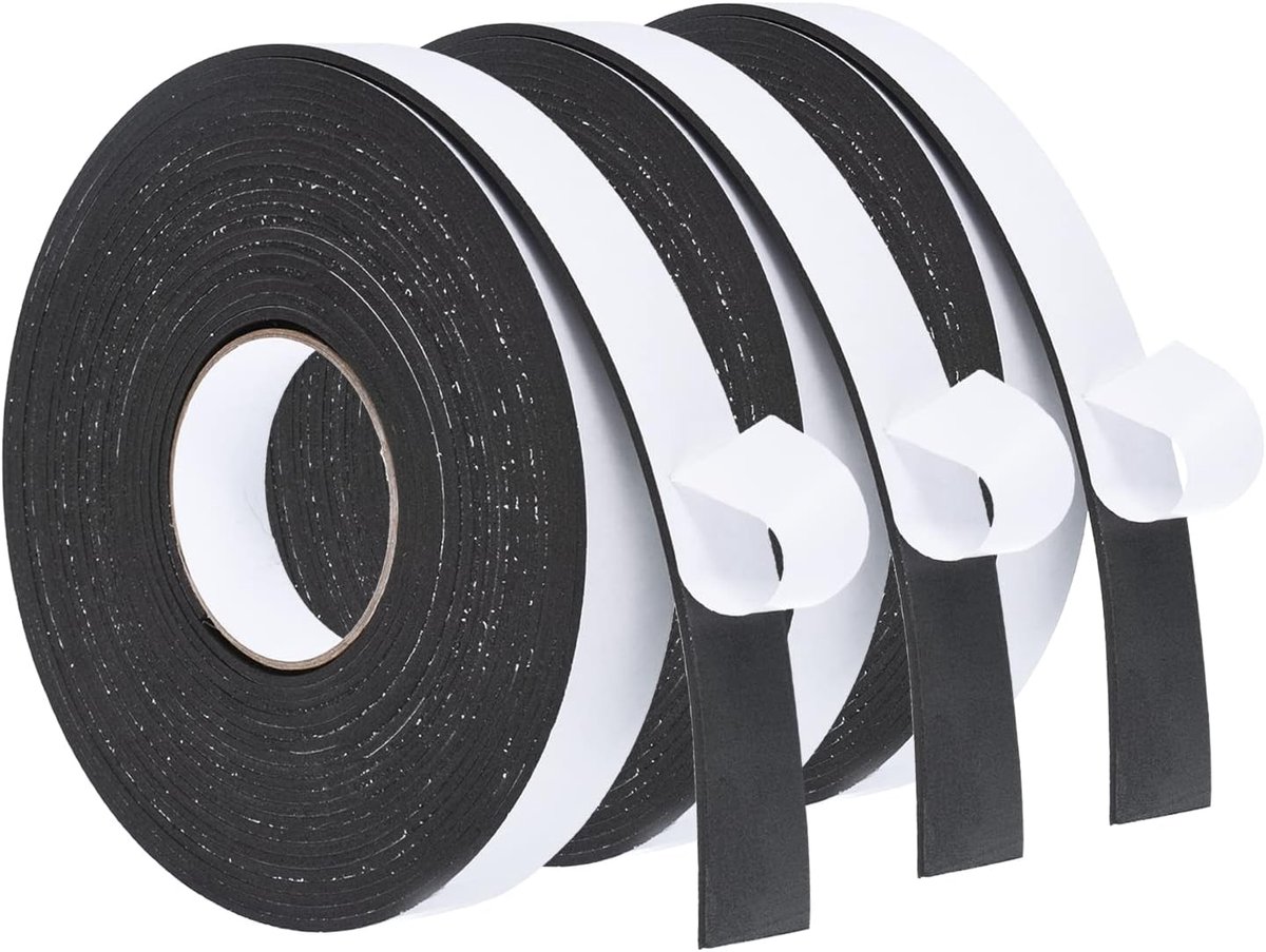 32.8ft/10m Weer Strippen Seal, 3 Roll 30mm Brede 3mm Dikke EVA Foam Tape Zelfklevende Strip voor Deur Raam Isolatie