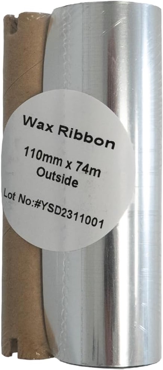Thermisch transfer lint 110mm x 74m - Wax - Hoogwaardige kwaliteit - Geschikt voor papieren etiketten - SnelShoppen