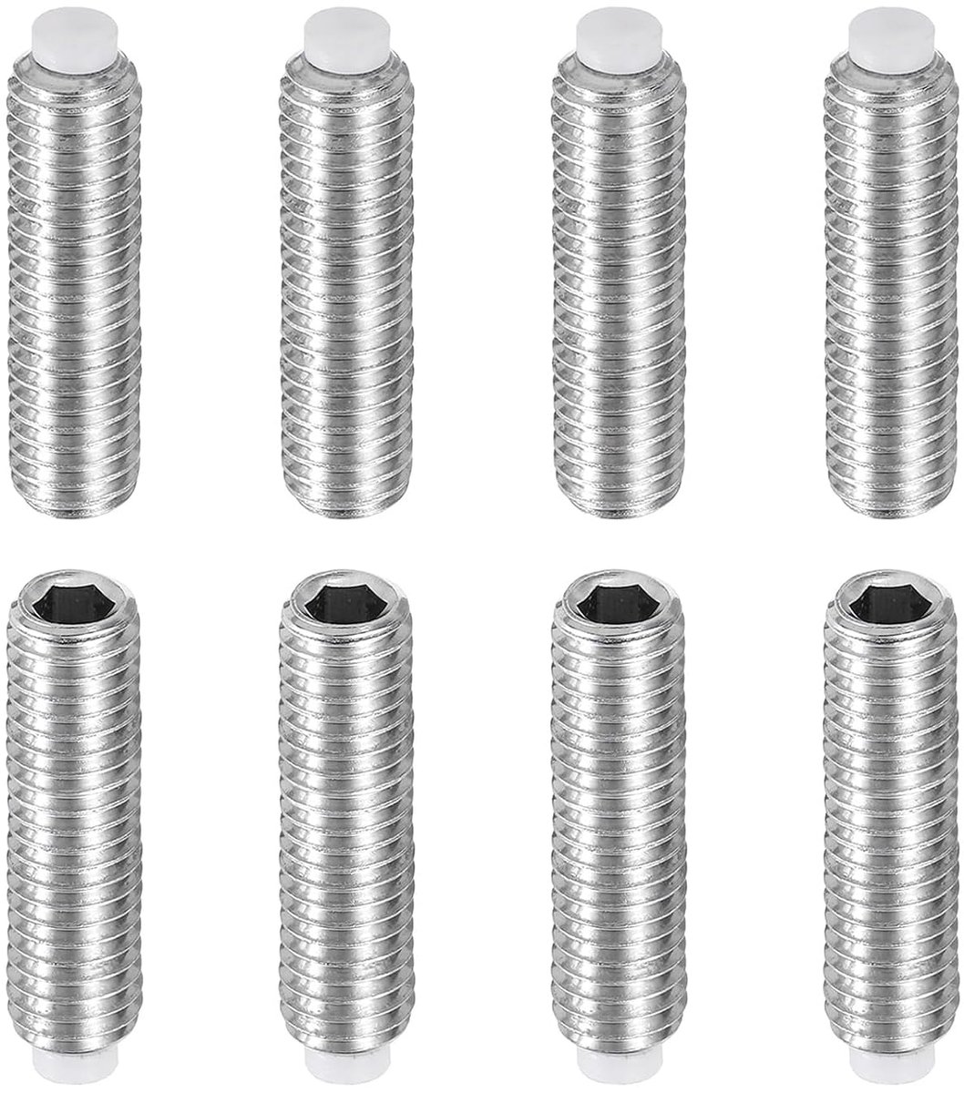 8 stuks holle kopschroeven met nylon punt M8 x 30 mm, metrische zeskantschroeven van roestvrij staal 304 voor de reparatie van meubels, industriële machines en uitrusting