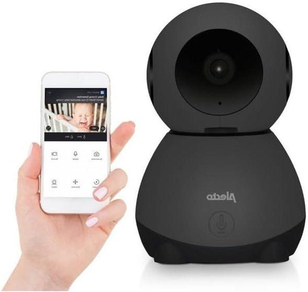Babyfoon met Camera - Video Babyfoon - Babykamer Bewaken - HD 1080p Resolutie - 1 Camera - Zwart