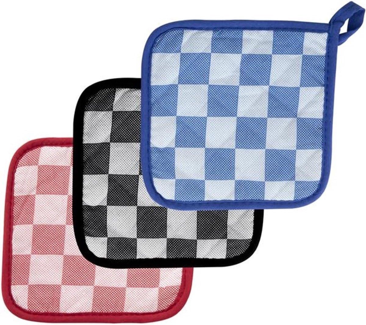Potholder 17x17 cm - Katoen - Geruit - Bescherming tegen hitte - SnelShoppen