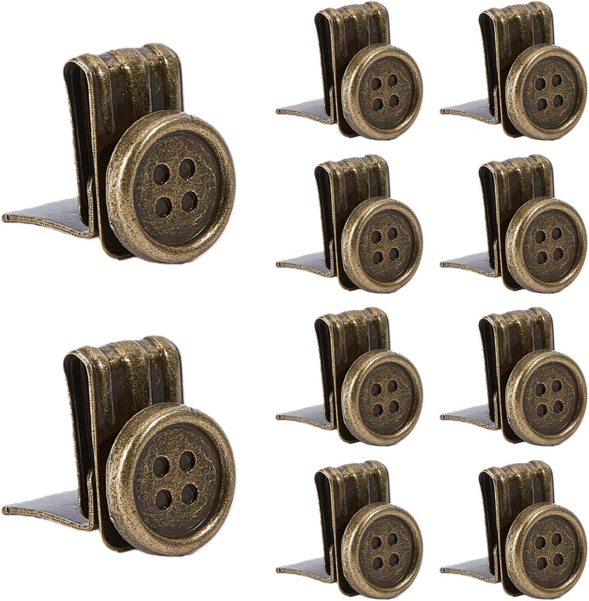 Knopen, jarretel einde brace clips, beweegbare geen naaiknop einde brace clips voor jeans voor broeken bretels hoeden jeans broek vervanging (brons)
