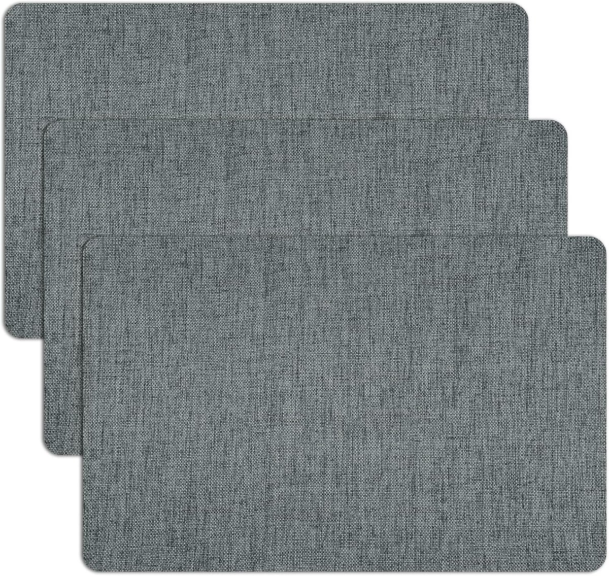 3 Stuks Reparatie Patches voor Linnen Stof, 30x20 cm | Zelfklevende Linnen Reparatie Doek Patch, Stoffen Reparatiepleister voor Banken, Autostoelen, Meubels (Donkergrijs)