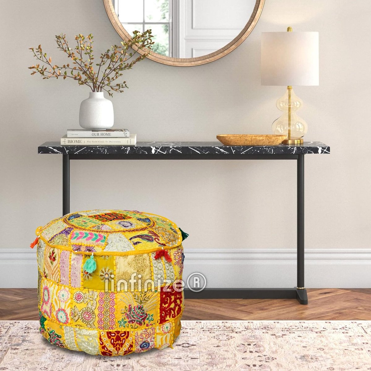 Puffers 18x18 inch - Katoenen patchwork - Ergonomisch ontwerp - Comfortabele voetensteun - SnelShoppen