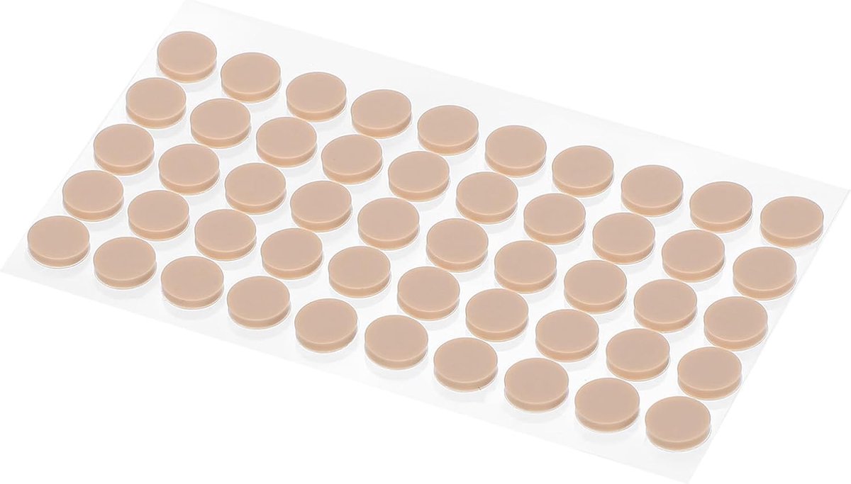 Kastdeurbumpers met een diameter van 1 cm, 50 stuks, zelfklevend, geluidsdempend, rubberen deurstopperkussen voor kastladen, funiture, bruin