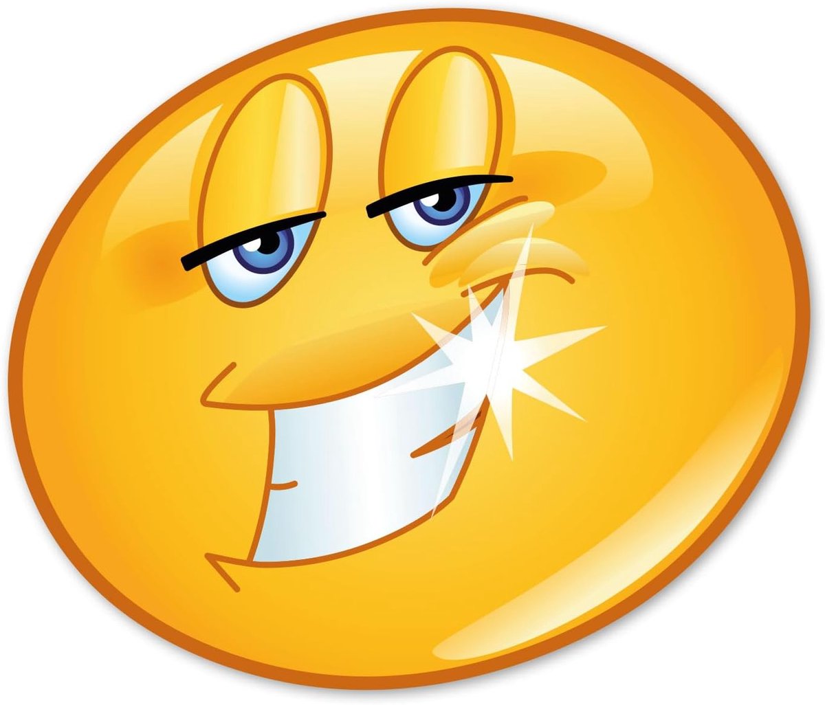Easydruck24de Smile sticker rond Ø 9 cm grappige emoji - kfz670 | Weerbestendige sticker voor laptop notebook deur scooter auto