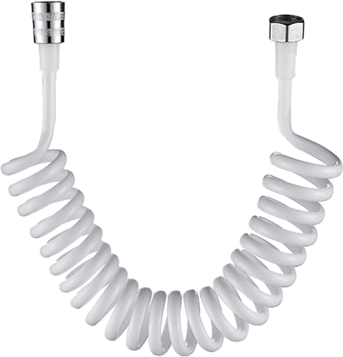 spiraalveer flexibele doucheslang voor douchekop, waterleiding, toilet, bidetsproeier (5 meter wit)