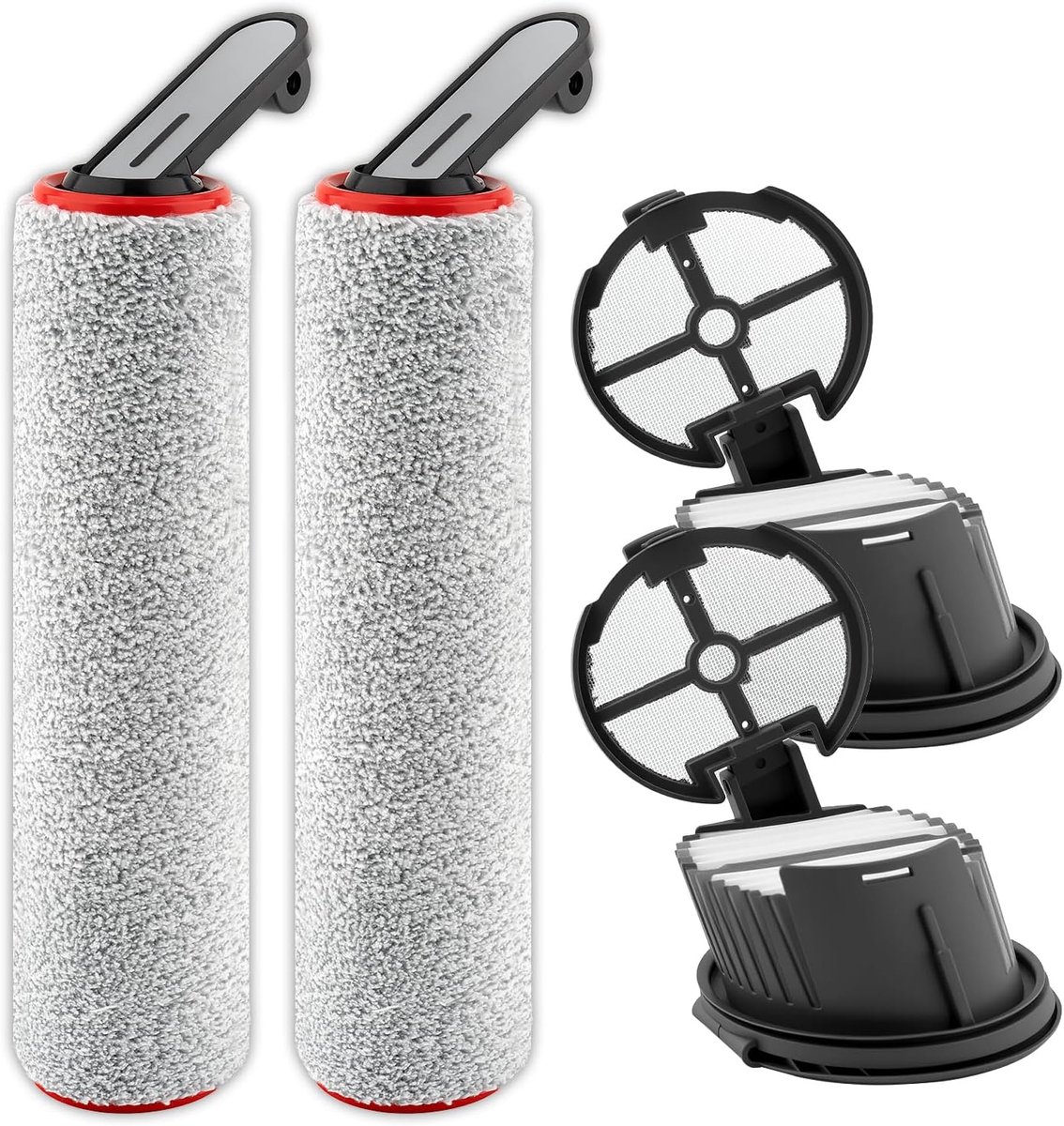 Borstels en HEPA-filters, compatibel met de Dreame H14 Pro draadloze nat- en droogstofzuiger, 2 rolborstels, 2 HEPA-filters, vervangingsonderdelen