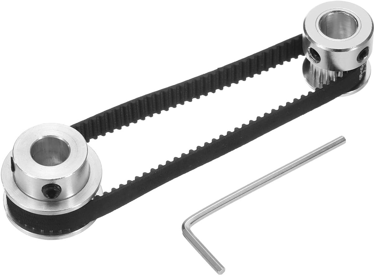 GT-2 synchrone wiel 20 & 30 tanden 8 mm gat, tandriemschijf van aluminiumlegering met 1 stuk lengte 200 mm breedte 6 mm riem voor 3D-printer, CNC-machine (20-30T-8B-6)