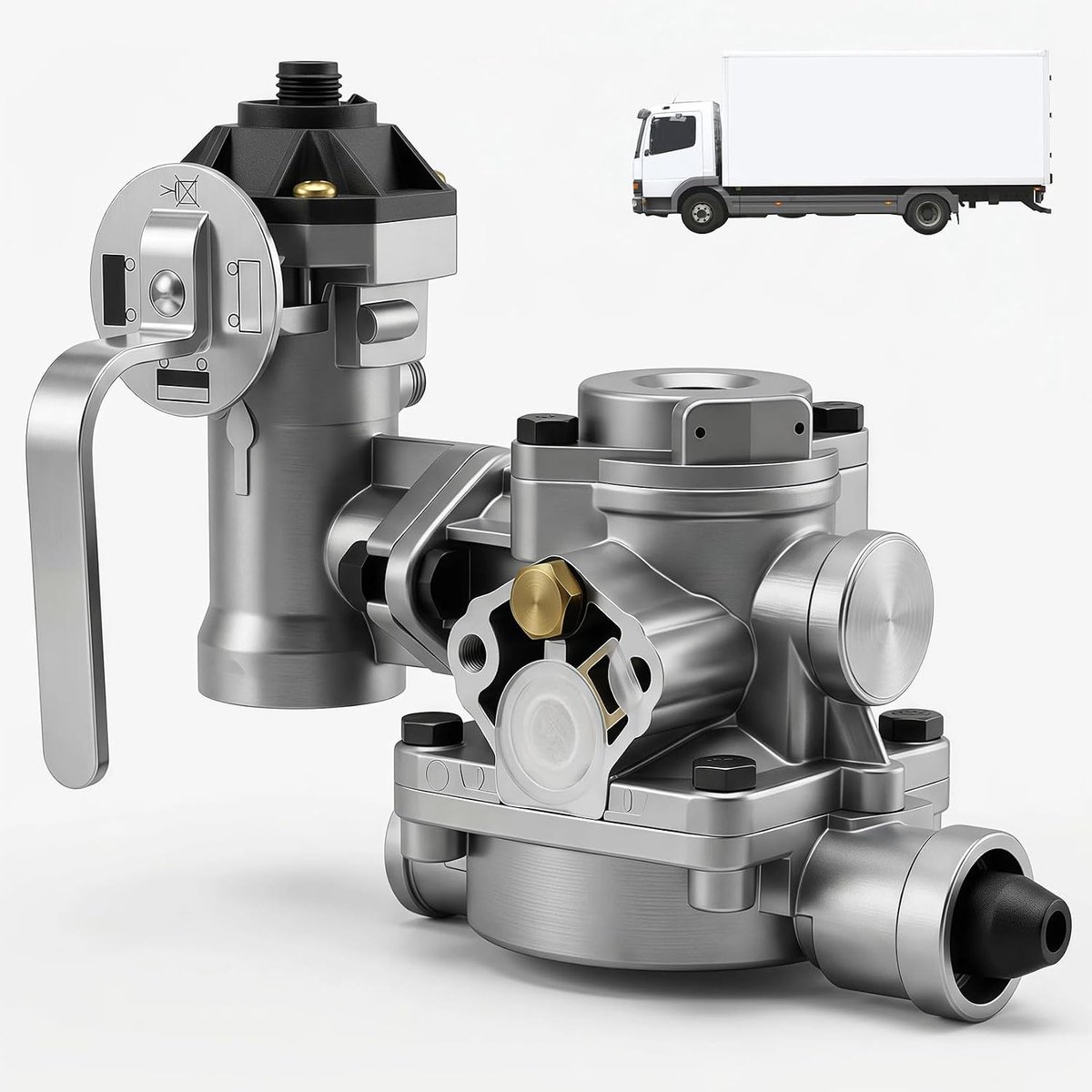 9710025700 met M22×1.5 Schroefdraad | 4-traps tweecirkel remregelaar hydraulisch remventiel voor aanhangwagens en zadelaanhangers, directe vervanging stuurventiel