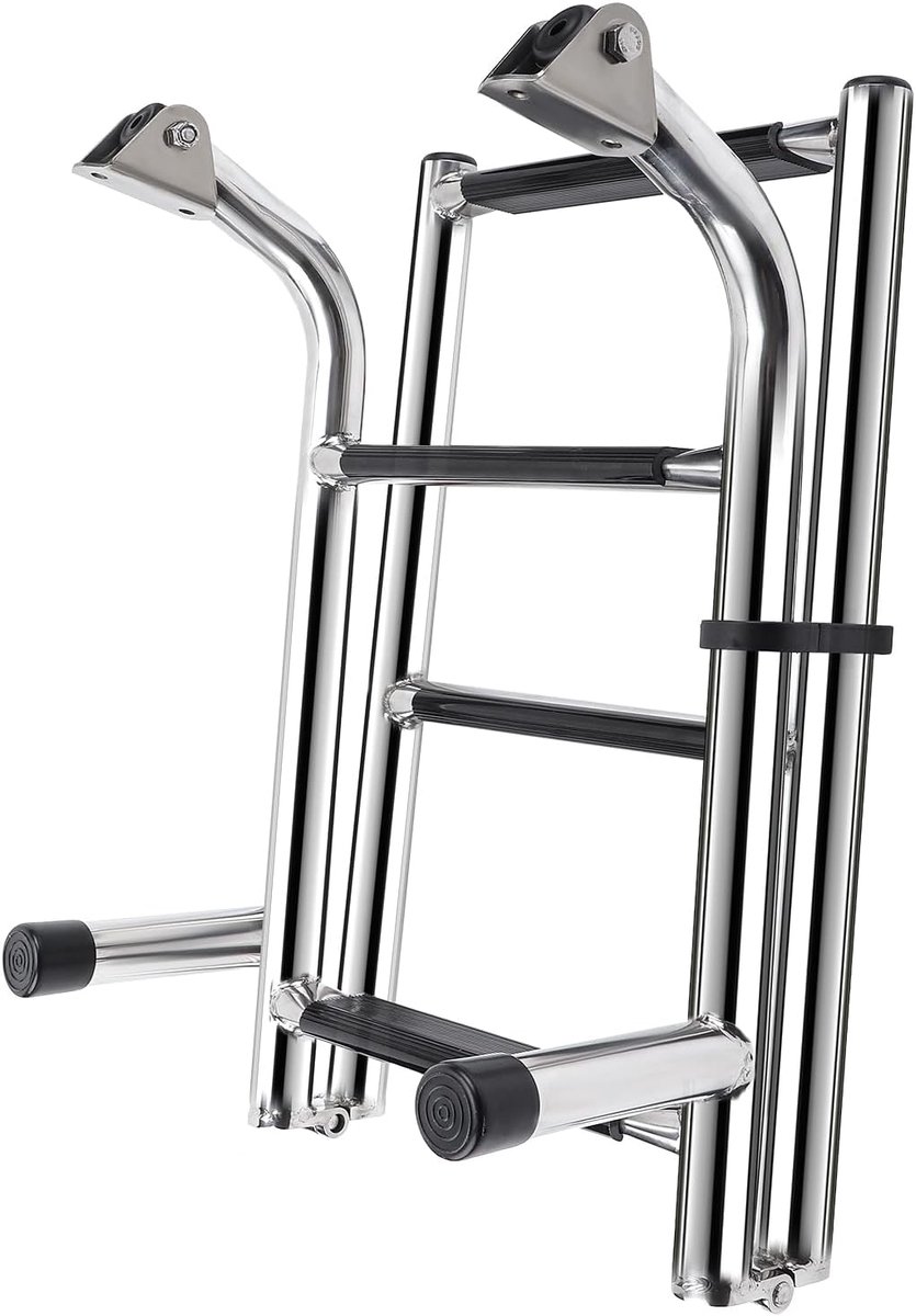 4 treden, zwembadladder, zwembadladder, roestvrij staal, boot boarding dockladder ladder voor marine jacht dock zwembad