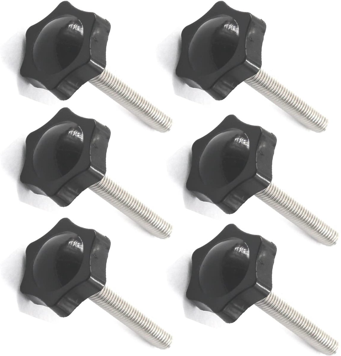 6Pcs M10x25mm Rvs Draad Vervanging Ster Hand Knop Aanscherping Duim Schroef Hand Aanscherping Knop Schroef
