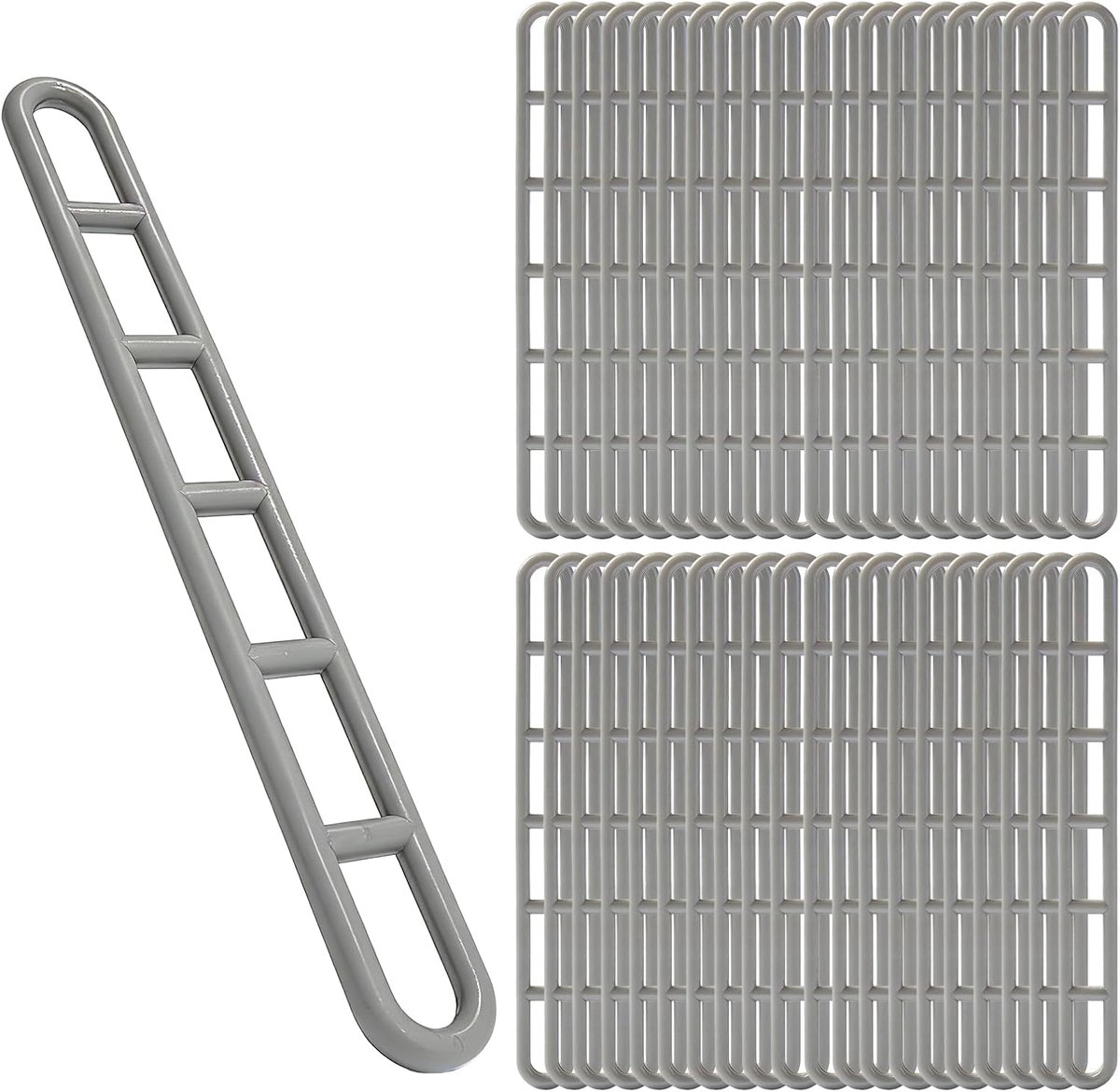 40 stuks spanelementen voor voortenten, spanelement kunststof, zeer sterk 6-gaats grijs spanelement voortent, stabiele campingscheerladder, tent luifels voor buiten, camping-inzetstukken