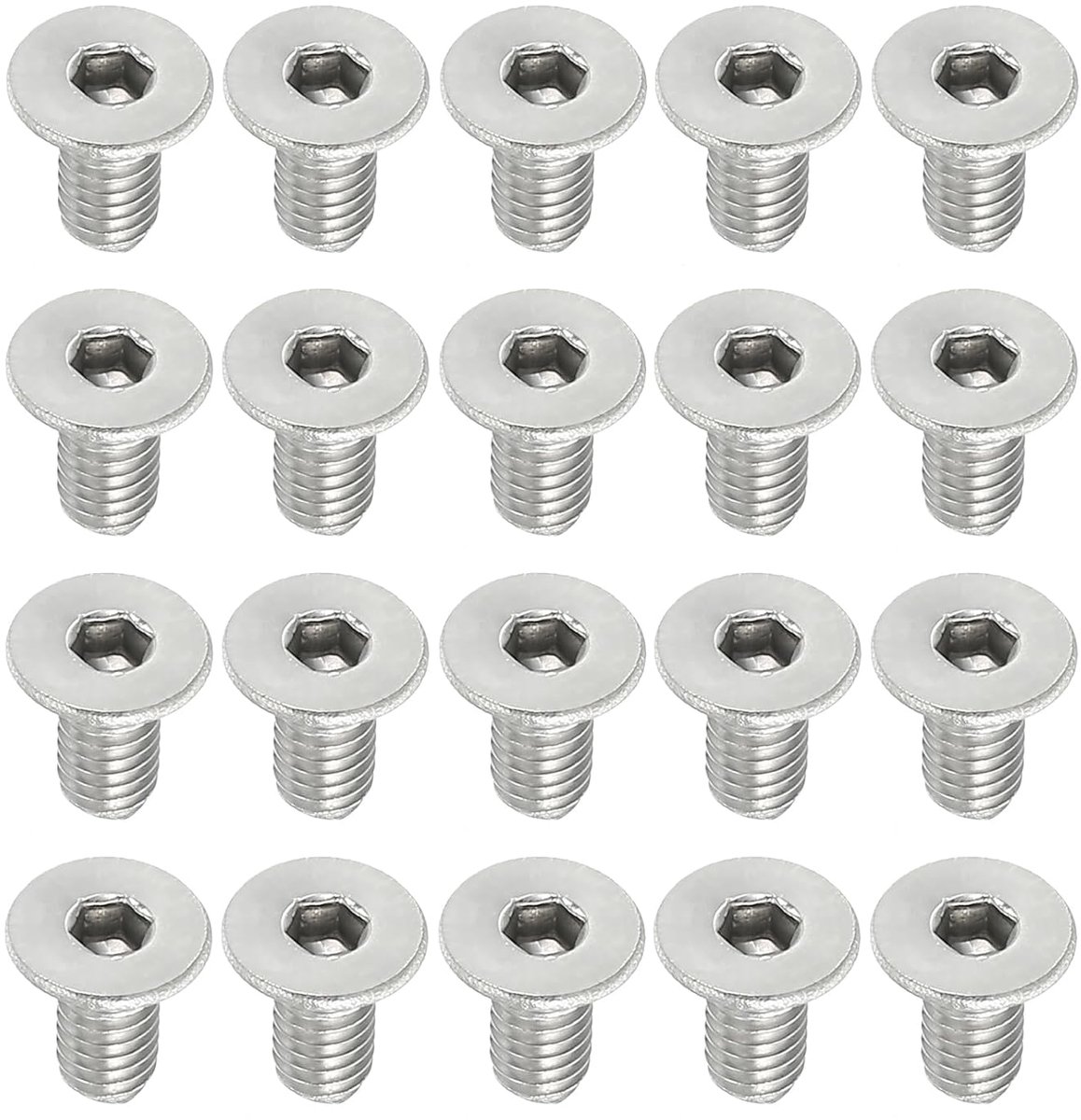 M4 x 8 mm platte kopschroeven, 50 stuks roestvrij staal 304 18-8 voor machines zeskantschroeven Drive Fasteners graad 6,8