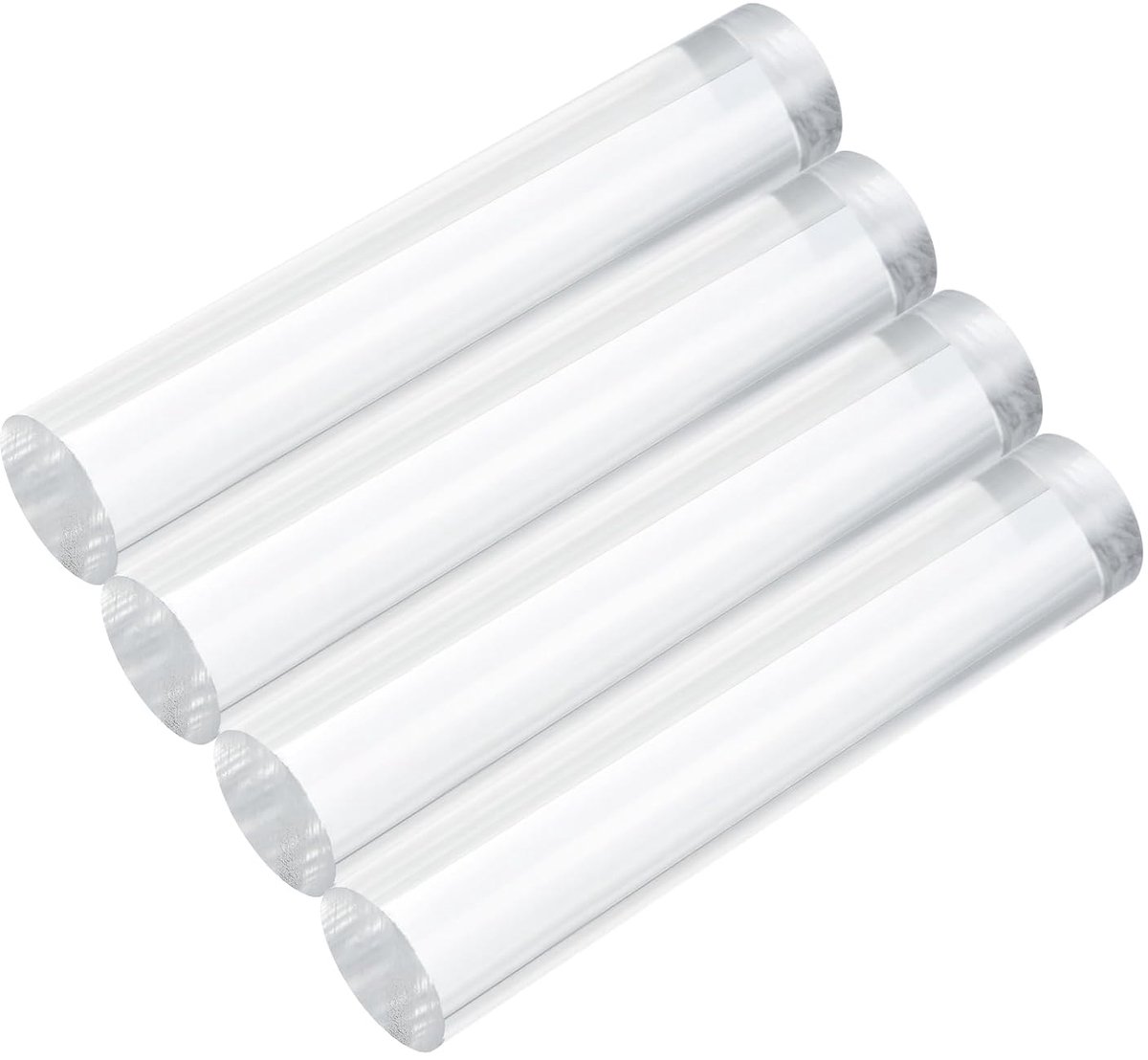 4 stuks acryl kunststof staven, rond, 20 mm x 100 mm, acrylstaaf, transparant, voor modelbouw, doe-het-zelf, architectuurmodelbouw, doe-het-zelf zandtafel