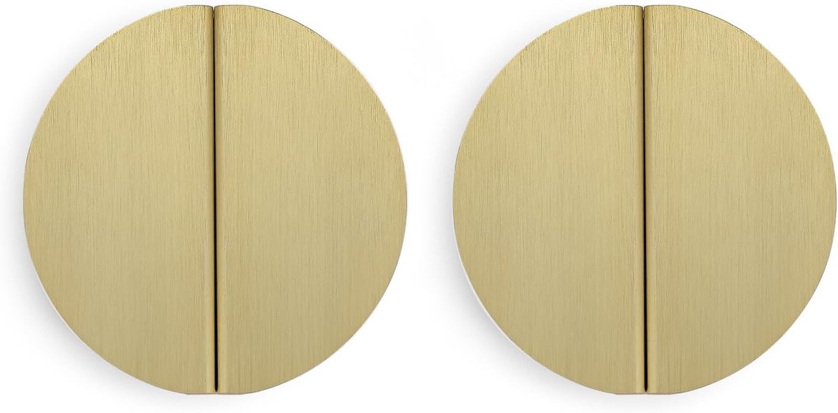 Ladegrepen van geborsteld messing, halfronde handgrepen met schroeven, voor keukenkast, slaapkamer, meubeldeur, 4 stuks (2 paar), goudkleurig, 6,4 cm