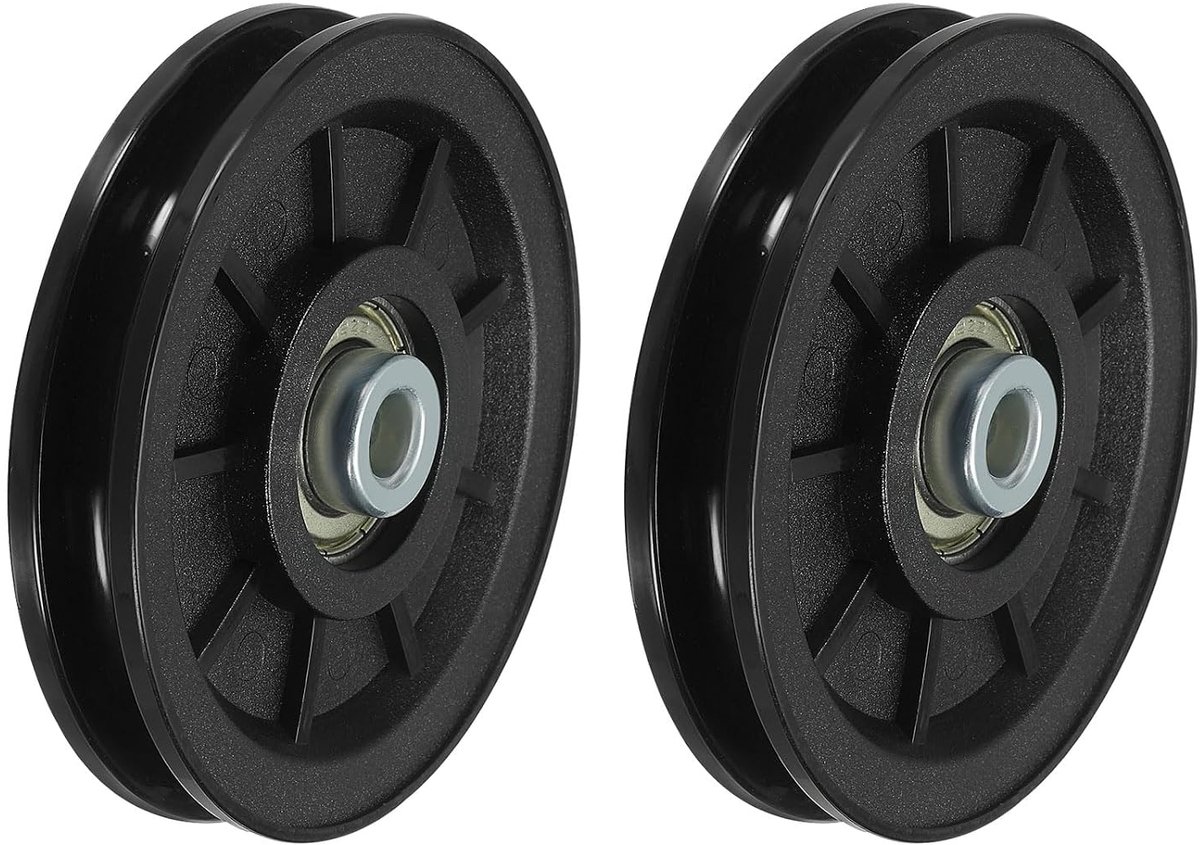 Universele kogellager-riemschijf 100 mm, 2 stuks riemschijf van nylon voor het heffen van onderdelen, uitrusting fitnessstudio, machinekabel