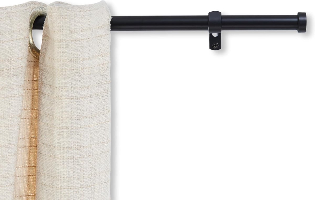 Gordijnroede 125-240cm - Verstelbaar - Zwart - Creëer een gezellige sfeer - SnelShoppen