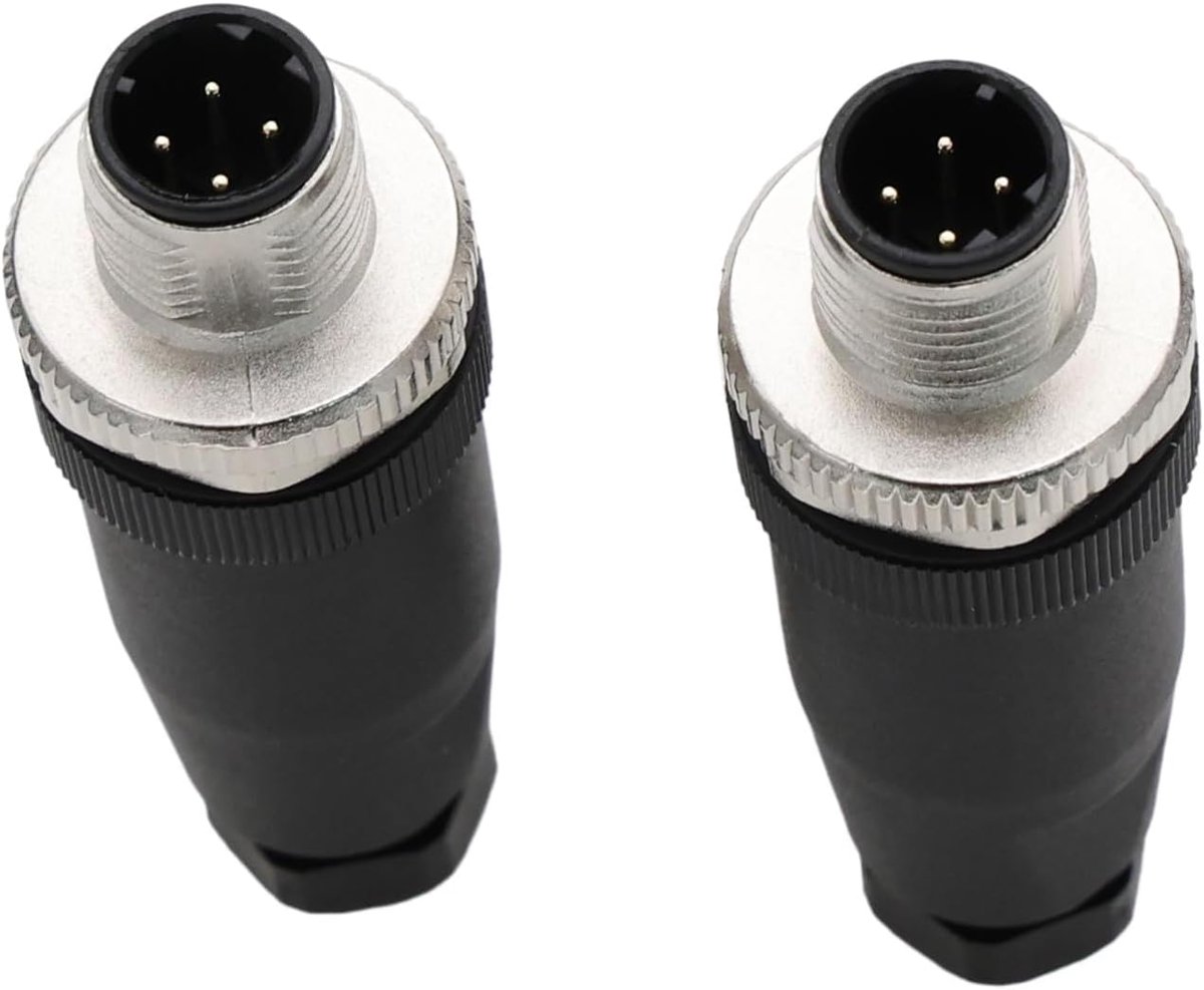 M12 4-Pin connector voor industriële automatisering Ethernet Profinet Ethernet/IP EtherCat, Cat5E netwerkgegevens, schroef, D-gecodeerd, vermogen 250V 4A, waterdicht, 12mm draad, 2 stuks