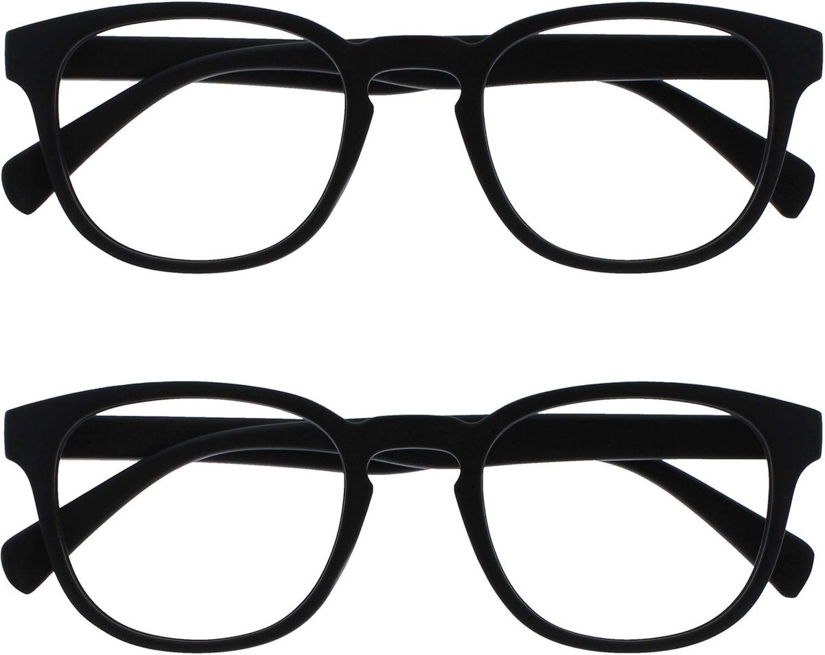 Pop 2 Stuks Retro Ronde Glad Mat Zwart Mannen Vrouwen Leesbril Scharnieren Met Veer RR2-1 +2,50