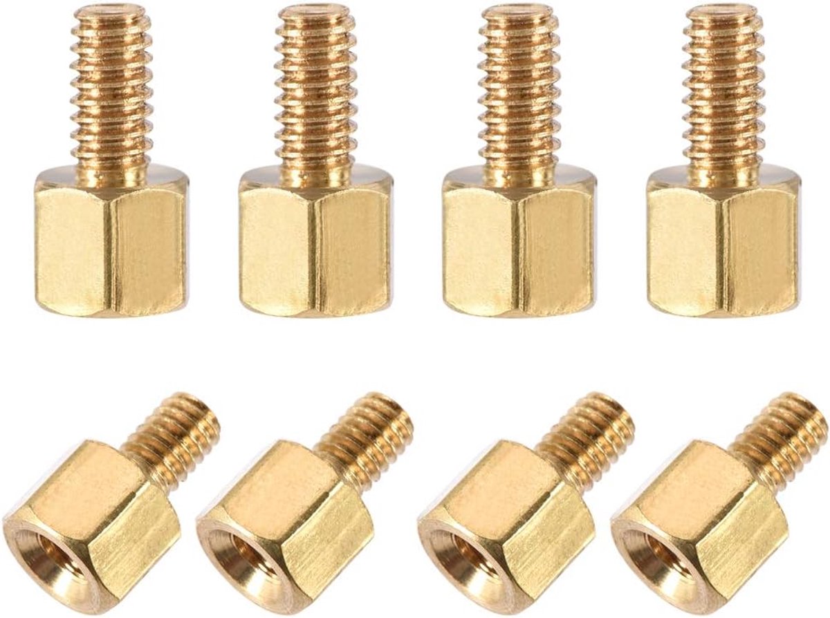 sourcing map 20 stk.M2.5x4mm+5mm messing zeskant PCB moederbord afstandhouders