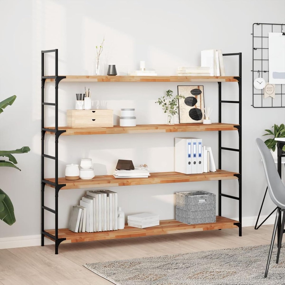 Zwevende planken voor de muur, zwevend rek, 120 x 30 x 4 cm, massief acaciahout, oliebehandeld, wandplanken, modern design, opbergruimte, stabiele constructie voor slaapkamer, keuken, kantoor