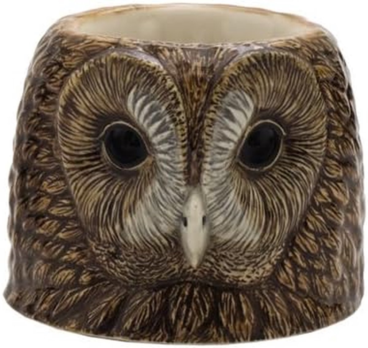 Uil Eierdop - Keramiek Mok - Ontbijt Serveren - Handgemaakt Design - 181 gram - Bruin