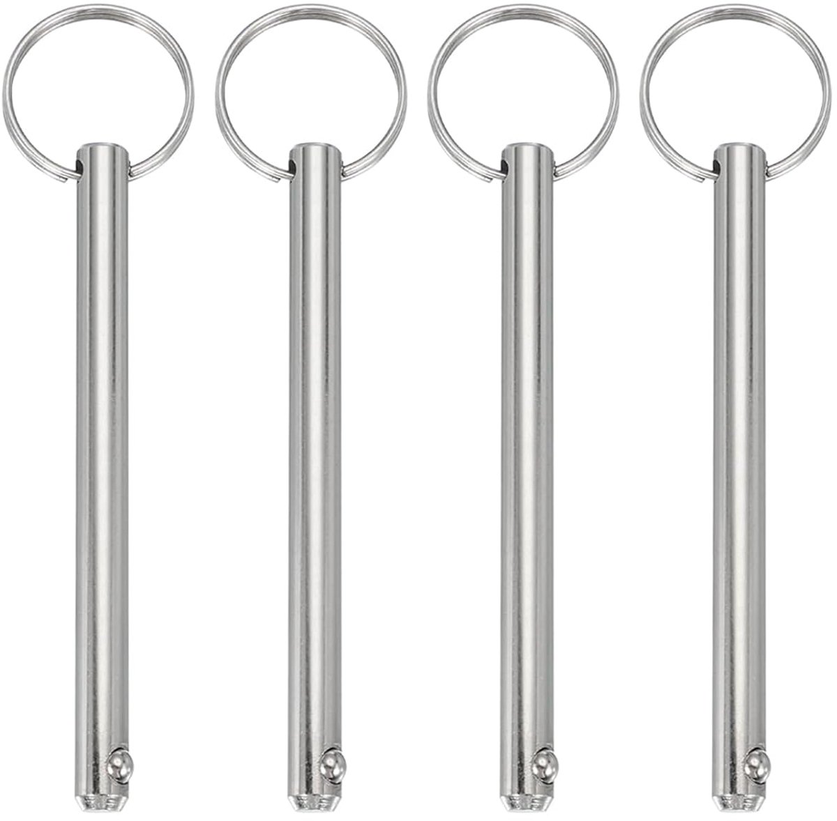 Snelspanpennen, diameter 8 mm, nuttige lengte 78 mm, totale lengte 115 mm, Bimini toppinnen, marine, hardware koolstofstaal voor bootaccessoires, verpakking van 4 stuks