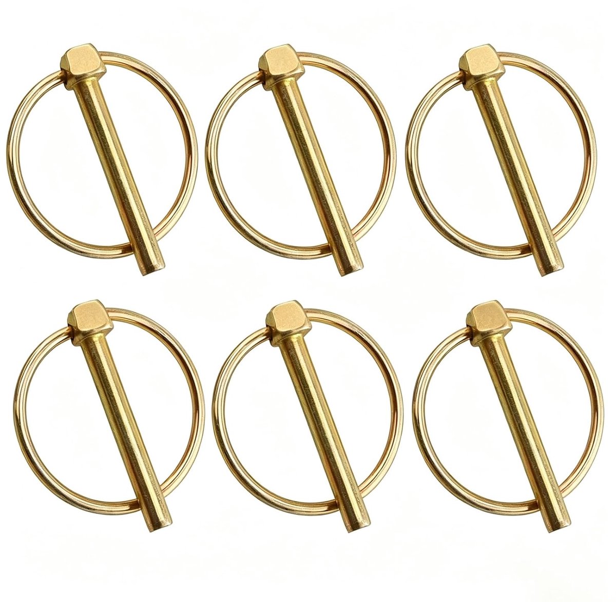 6 stuks, 5 x 40 mm, ronde klapstekers, gegalvaniseerde klapsplinten, veiligheidsklapstekker, assortimentskit, voor boot, fiets, aanhanger, tractor, grasmaaier, 6 stuks
