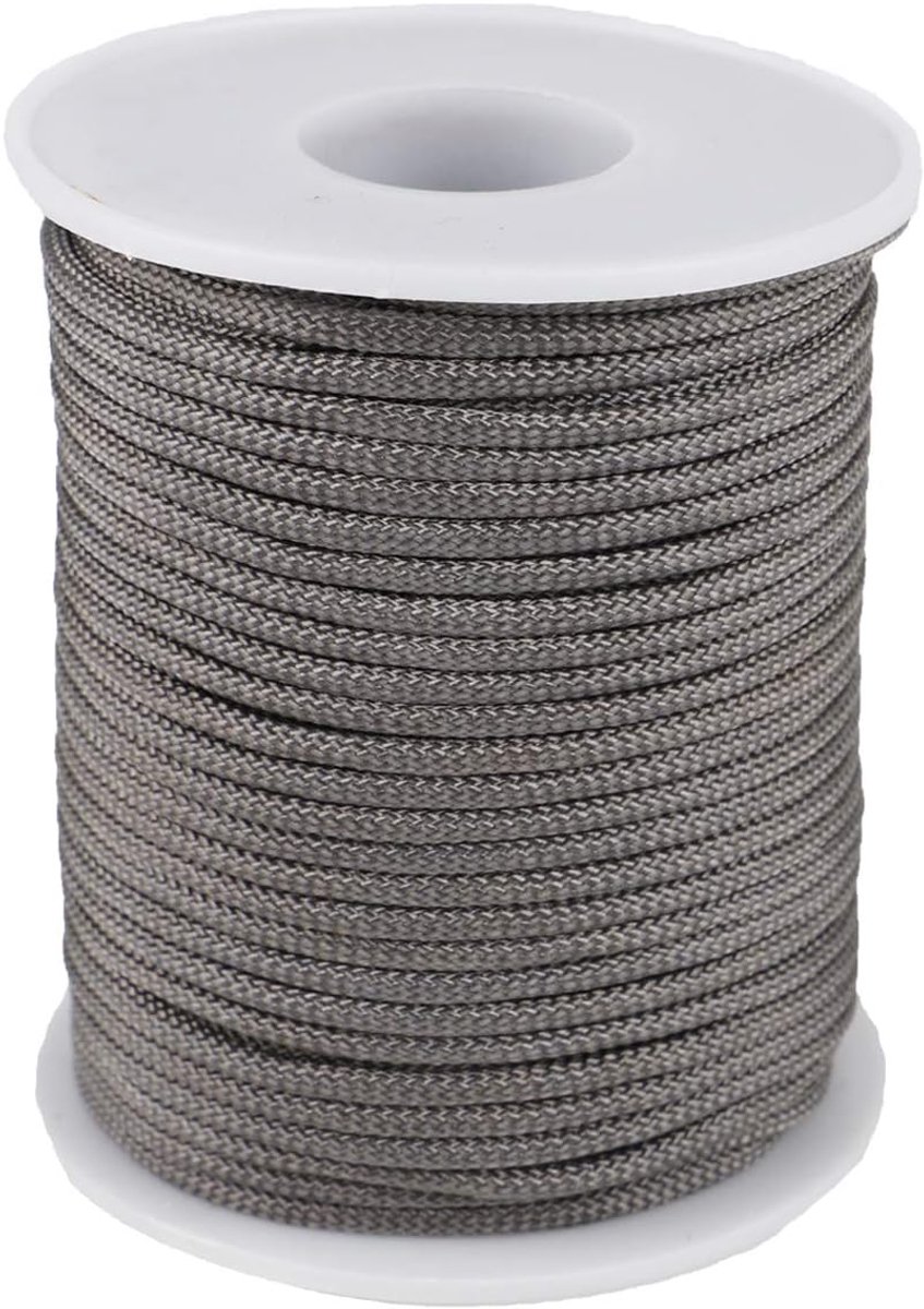 Touw koord draad string voor ketting armband sieraden maken knutselen accessoires (grijs, 2 mm-98 voet)