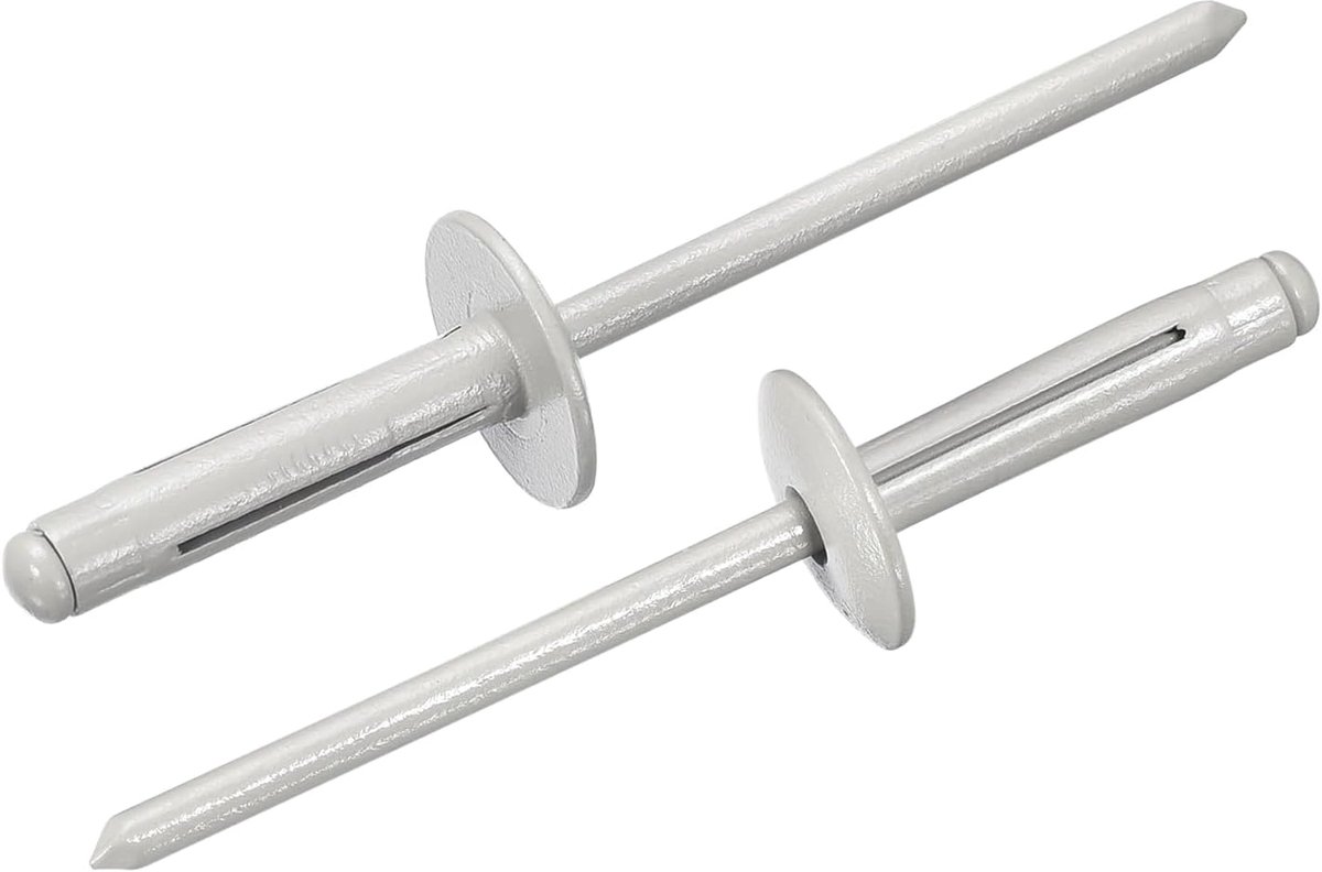 25 stuks aluminium klinknagels met grote kop met drie vleugels, klinknagels met grote flens voor doe-het-zelvers, platen, autoreparaties, meubels, boten (grijs)