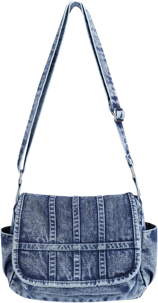 Schoudertas voor dames, grote capaciteit, jeanstas, retro schoudertas, casual crossbody tas, canvas tas met verstelbare schouderriem en meerdere zakken