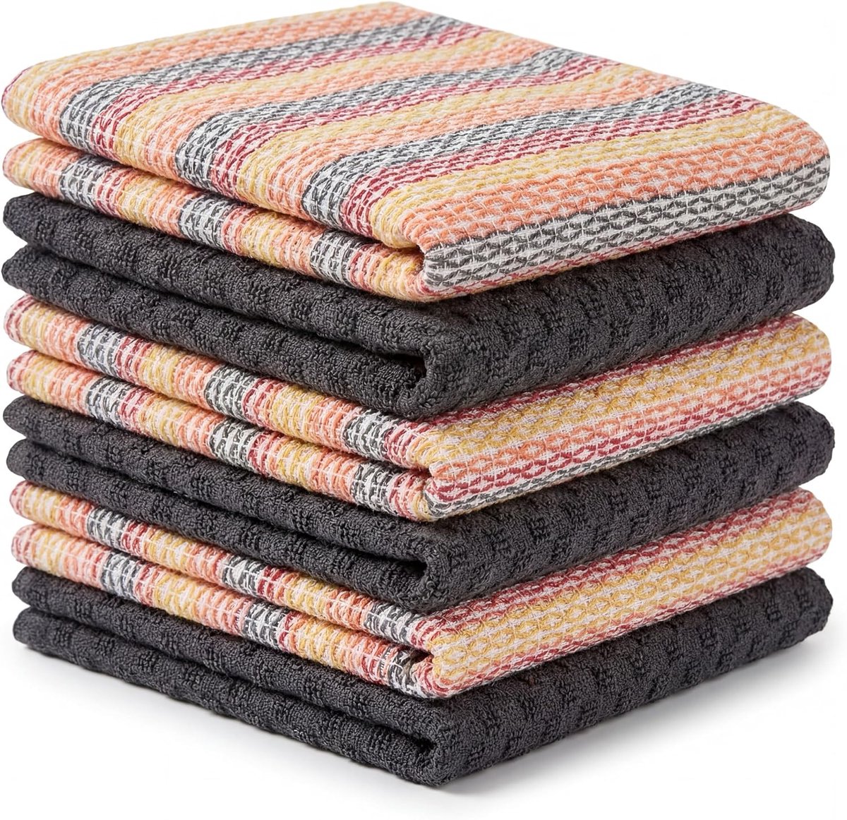 Keukendoeken van premium katoen, 6 stuks, microvezel en spons, absorberende katoenen doeken, vaatdoeken