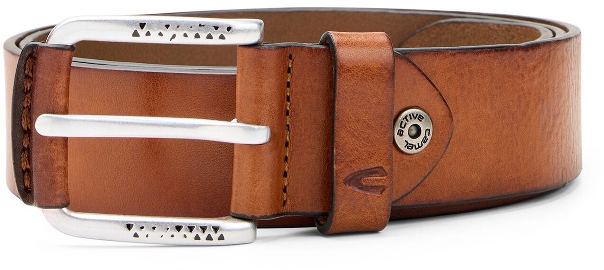 camel active Leren riem met verstelbare details - Maat menswear-L - Bruin