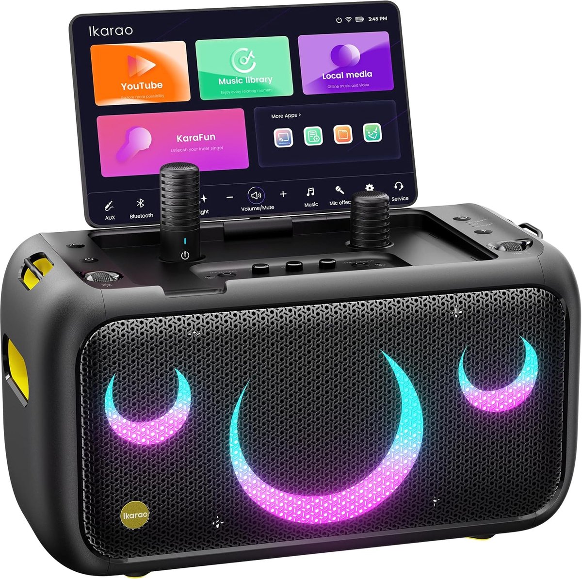 Karaoke Machine met 13.3 Inch Scherm - All-in-One PA Systeem - 2 Draadloze Microfoons - Perfect voor Feesten - ShopVlot