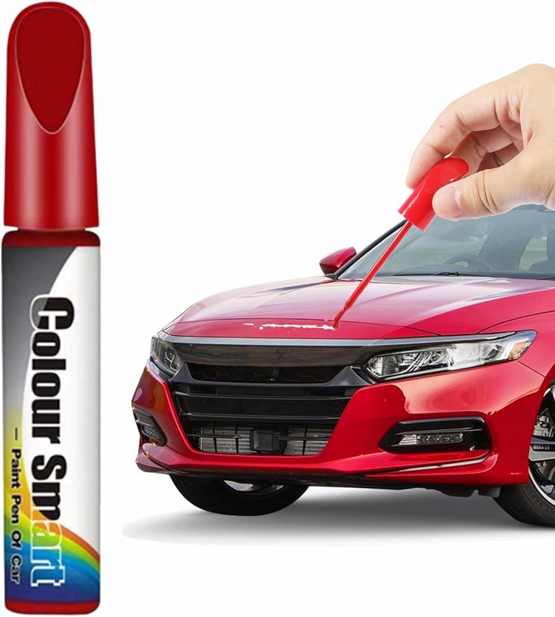 Car paint pen krashersteller - rode verf - originele kleurcode - snel herstel van schade - ShopVlot