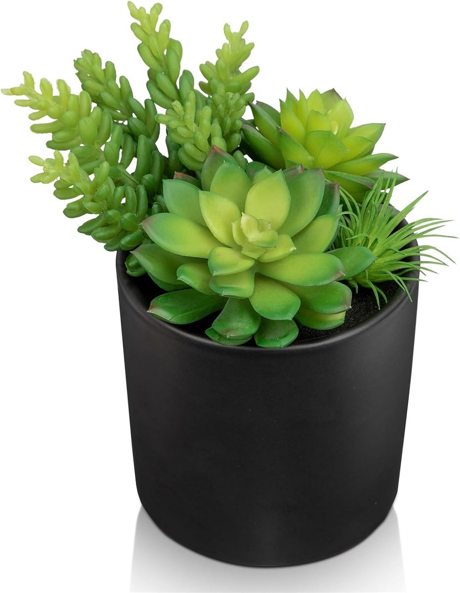 Kunstplant Succulenten met Keramieken Pot - Handgemaakt - Perfecte Tafeldecoratie voor Huis - ShopVlot